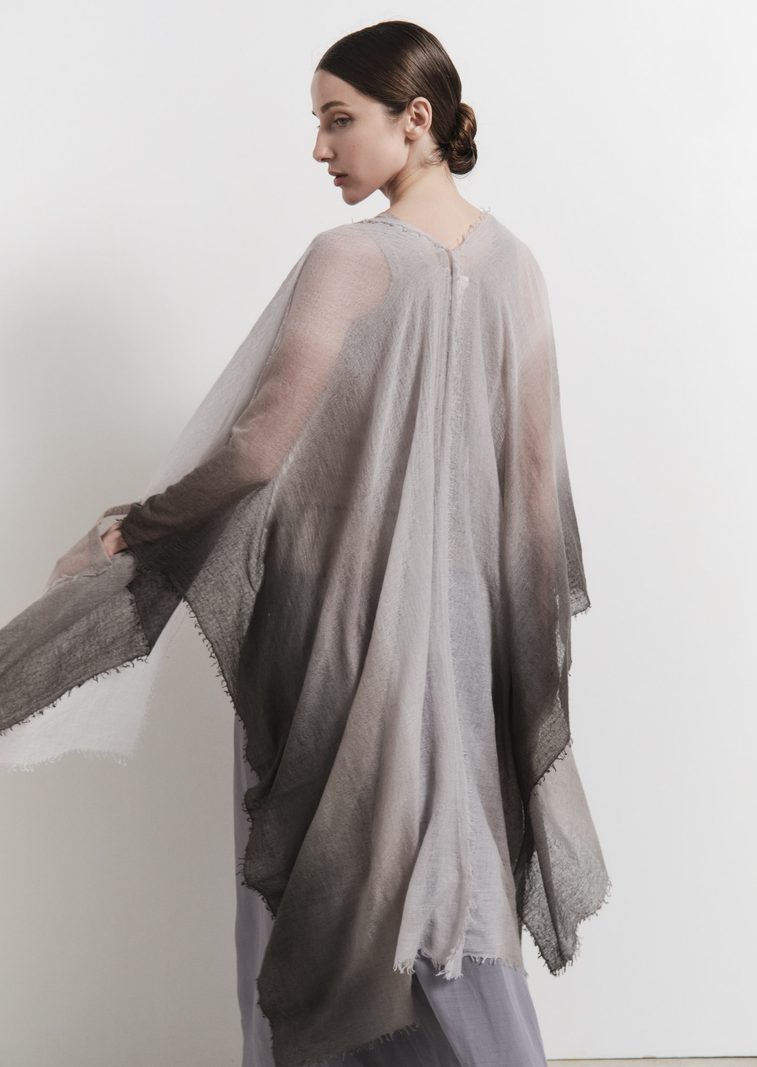 Mirror In The Sky — Woven Semi Felted Degradée Cape detail