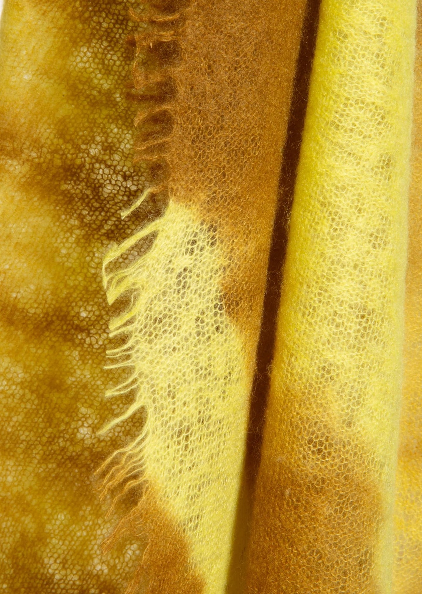 Acid yellow bleeding into tobacco brown, like the last hour of a September after